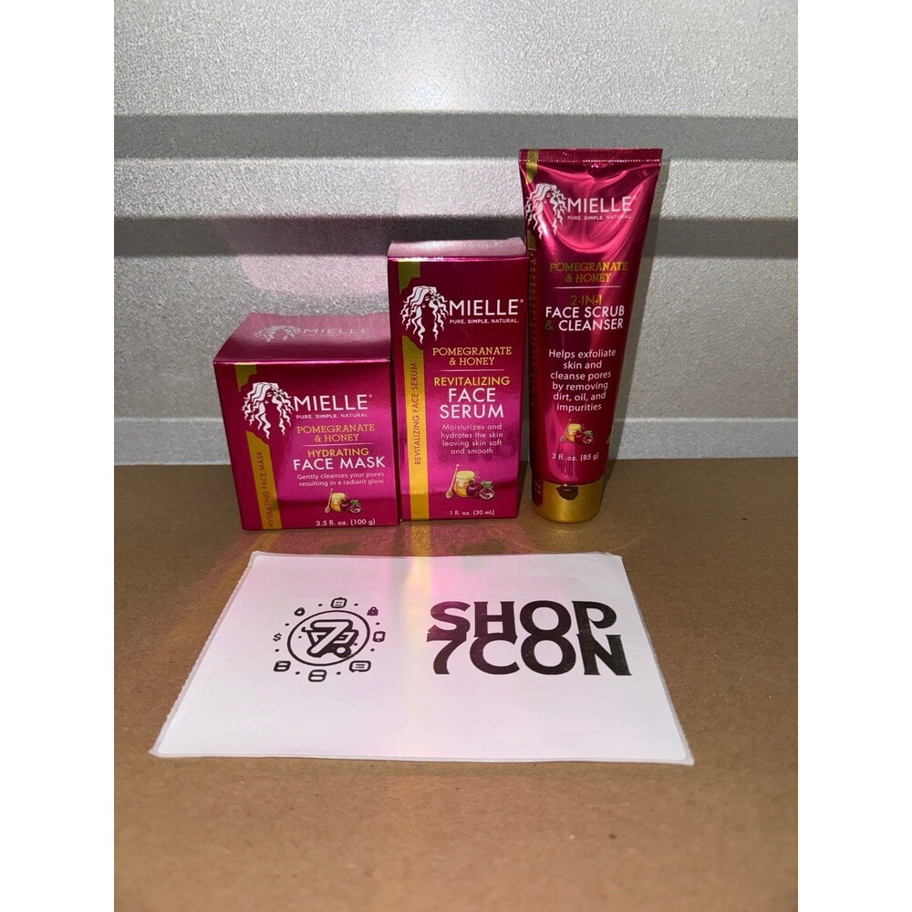 Mielle Pomegranate & Honey 3pc Face Mask, Serum, & Cleanser Bundle